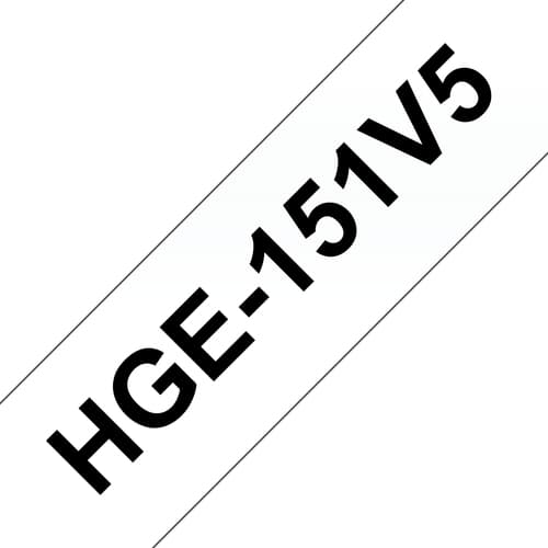 Brother HGE-151V5 - Black on clear - Roll (2.4 cm x 8 m) 5 cassette(s) laminated tape - for P-Touch PT-9500pc, PT-9700PC, PT-9800PCN