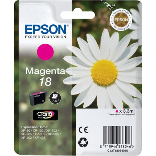 Epson 18 - Magenta - original - ink cartridge - for Expression Home XP-212, 215, 225, 312, 315, 322, 325, 412, 415, 422, 425