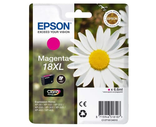 Epson 18XL - XL - magenta - original - ink cartridge - for Expression Home XP-212, 215, 225, 312, 315, 322, 325, 412, 415, 422, 425