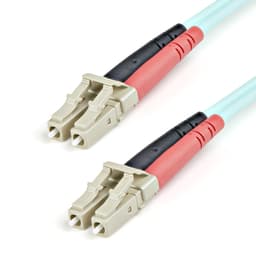 StarTech.com 1m (3ft) LC/UPC to LC/UPC OM3 Multimode Fiber Optic Cable, Full Duplex 50/125µm Zipcord Fiber Cable, 100G Networks, LOMMF/VCSEL, <0.3dB Low Insertion Loss - LSZH Fiber Patch Cord - Patch cable - LC multi-mode (M) to LC multi-mode (M) - 1 m - fibre optic - duplex - 50 / 125 micron - aqua - for P/N: J9152AST, MASFP10GBSR, SFP10GBLRMST, SFP10GBSRST, SFP10GSRSST, SFP10GSRXST