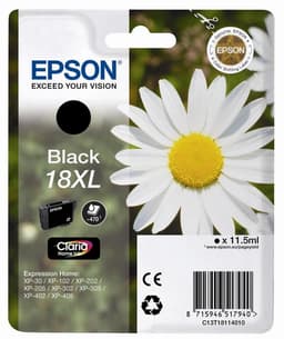 Epson 18XL - XL - black - original - blister with RF/acoustic alarm - ink cartridge - for Expression Home XP-212, 215, 225, 312, 315, 322, 325, 412, 415, 422, 425
