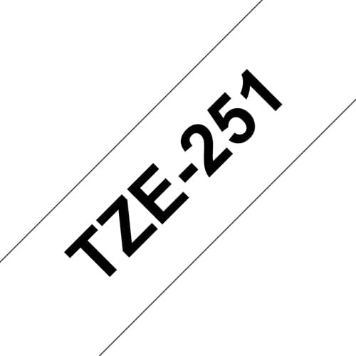 Brother TZe-251 - Standard adhesive - black on white - Roll (2.4 cm x 8 m) 1 cassette(s) laminated tape - for Brother PT-D600, P-Touch PT-D800, E550, E800, P900, P950, P-Touch Cube Plus PT-P710