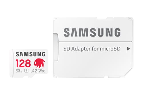 Samsung PRO Plus MB-MD128SA - Sonic the Hedgehog flash memory card (microSDXC to SD adapter included) - 128 GB - A2 / Video Class V30 / UHS-I U3 - microSDXC UHS-I - white — view 6