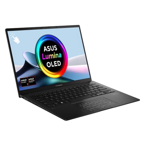 ASUS ZenBook 14 OLED UM3406HA-QL020W - 180-degree hinge design - AMD Ryzen 7 - 8840HS / up to 5.1 GHz - Win 11 Home - Radeon 780M - 16 GB RAM - 1 TB SSD NVMe - 14" OLED touchscreen 1920 x 1200 - Wi-Fi 6E, Bluetooth - jade black