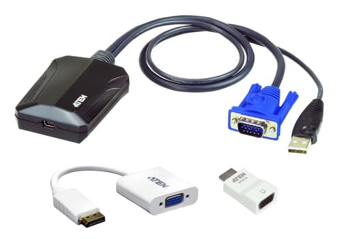 ATEN CV211CP Laptop USB KVM Console Crash Cart Adapter IT Kit - KVM switch - 1 x KVM port(s) - 1 local user - desktop — view 1