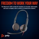 Poly Blackwire 3225 - Blackwire 3200 Series - headset - on-ear - wired - 3.5 mm jack, USB-C - black - Certified for Skype for Business, Cisco Jabber Certified, Avaya Certified, UC certified thumbnail 5