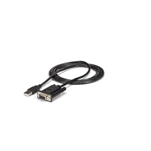 StarTech.com USB to Serial RS232 Adapter - DB9 Serial DCE Adapter Cable with FTDI - Null Modem - USB 1.1 / 2.0 - Bus-Powered (ICUSB232FTN) - Serial adapter - USB 2.0 - RS-232 - black — view 1