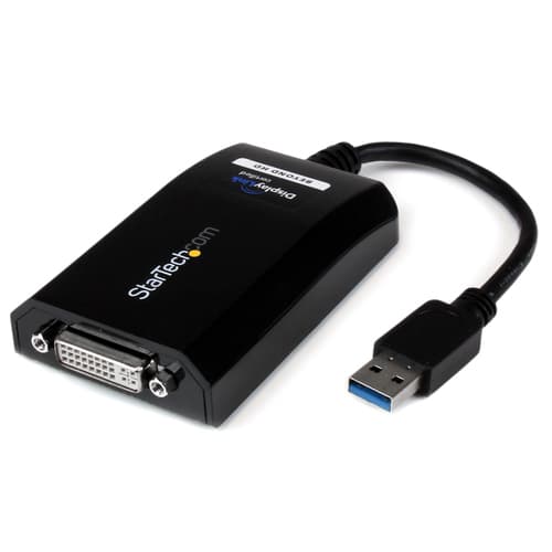 StarTech.com USB 3.0 to DVI / VGA Adapter - 2048x1152 - External Video & Graphics Card - Dual Monitor Display Adapter Cable - Supports Mac & Windows (USB32DVIPRO) - USB / DVI adapter - USB Type A (M) to DVI-I (F) - USB 3.0 - 15.2 cm - 2048 x 1152 support - black - for P/N: DVIDDMM10, DVIDDMM6, DVIDSMM10, DVIMM6, DVISPL1DD, HDDVIMM3, HDMIDVIMM10, HDMIDVIMM6