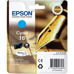 Epson 16 - 3.1 ml - cyan - original - ink cartridge - for WorkForce WF-2010, 2510, 2520, 2530, 2540, 2630, 2650, 2660, 2750, 2760