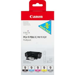 Canon PGI-9P BKCMYGY - 1034B013 - 1 x grey,1 x Yellow,1 x Cyan,1 x Magenta,1 x Photo Black - Multipack - Ink tank - For PIXMA iX7000,MX7600,Pro9500,Pro9500 Mark II