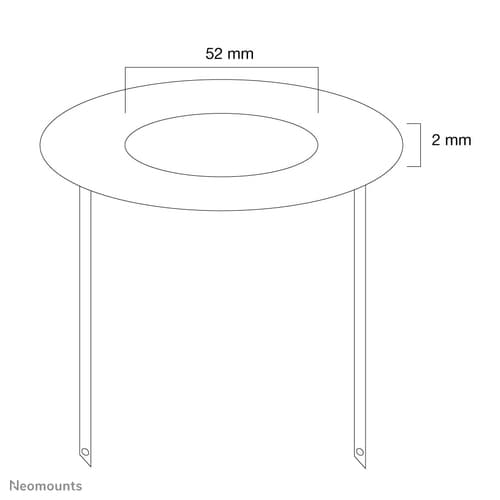 Neomounts FPMA-CRW5 - Mounting component (ceiling mount cover) - for LCD display - metal - white — view 4