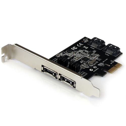 StarTech.com 2 Port PCI Express SATA 6 Gbps eSATA Controller Card - Dual Port PCIe SATA III Card - 2 Int/2 Ext - SATA III 6Gbps (PEXESAT322I) - Storage controller - 2 Channel - SATA 6Gb/s / eSATA 6Gb/s - low profile - PCIe x1 - for P/N: S251SMU33EP, S3520BU33ER, S355BU33ERM, ST521PMINT