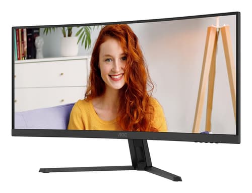 AOC Basic-line CU34B3E - B3 Series - LED monitor - curved - 34" - 3440 x 1440 WQHD @ 120 Hz - VA - 300 cd/m� - 3500:1 - HDR10 - 1 ms - HDMI, DisplayPort - black — view 8