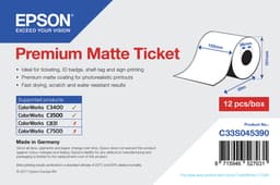 Epson Premium - Matte tickets - Roll (10.2 cm x 50 m) 1 roll(s) - for Epson TM-C3400-LT, TM C3500