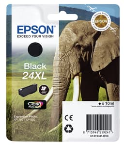 Epson 24XL - 10 ml - XL - black - original - blister with RF/acoustic alarm - ink cartridge - for Expression Photo XP-55, 750, 760, 850, 860, 950, 960, Expression Premium XP-750, 850