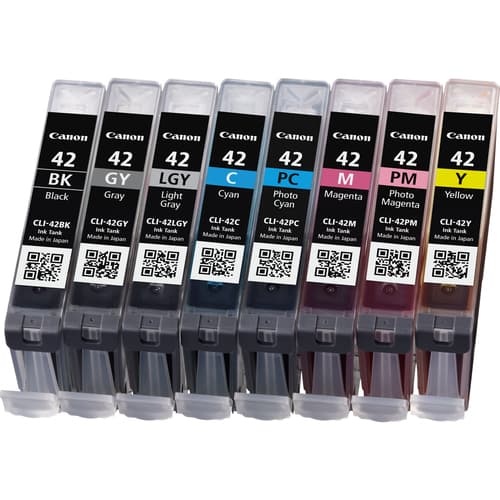 Canon CLI-42 BK/GY/LG/C/M/Y/PC/PM Multipack - 8-pack - grey, yellow, cyan, magenta, light grey, photo cyan, photo magenta - original - ink tank - for PIXMA PRO-100, PRO-100S, PIXUS PRO-100