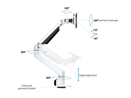*Non Cancellable/Non Returnable (NCNR)* GAS LIFT ARM SINGLE WHITE — view 8