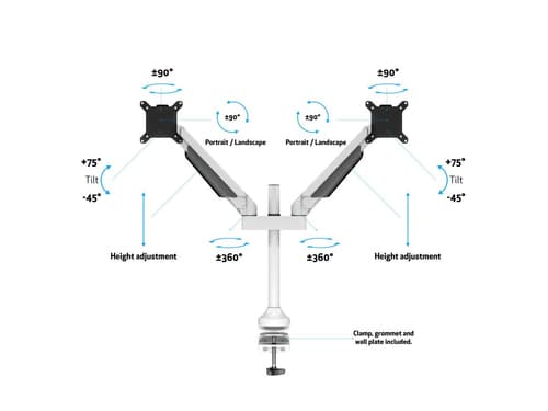*Non Cancellable/Non Returnable (NCNR)* GAS LIFT ARM DUAL WHITE — view 3