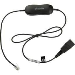 Jabra Smart Cord - Headset cable - black - for Cisco IP Phone 78XX, BIZ 2300, Mitel 74XX, Dialog 42XX, 44XX, 5446, Snom 71X