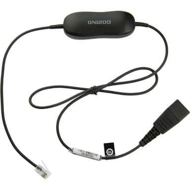 Jabra Smart Cord - Headset cable - black - for Cisco IP Phone 78XX, BIZ 2300, Mitel 74XX, Dialog 42XX, 44XX, 5446, Snom 71X
