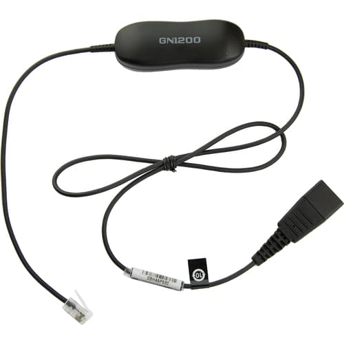 Jabra Smart Cord - Headset cable - black - for Cisco IP Phone 78XX, BIZ 2300, Mitel 74XX, Dialog 42XX, 44XX, 5446, Snom 71X