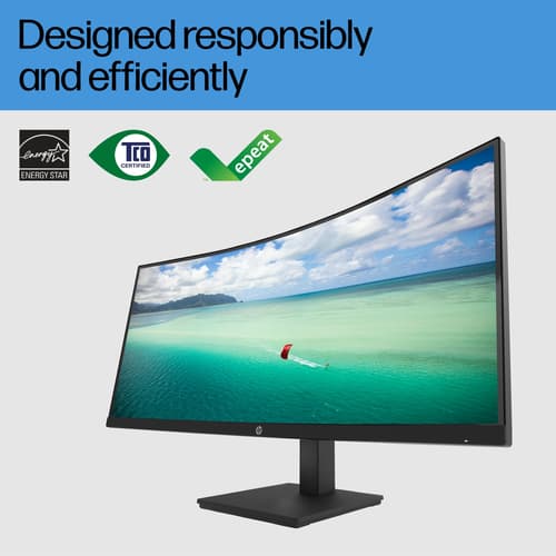 HP P34hc G4 - P-Series - LED monitor - curved - 34" - 3440 x 1440 WQHD @ 60 Hz - VA - 250 cd/m� - 3500:1 - 5 ms - HDMI, DisplayPort, USB-C - speakers - black — view 23
