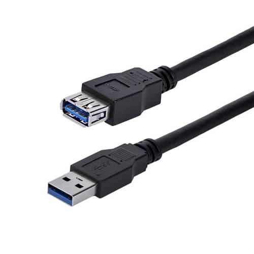 StarTech.com 1m Black SuperSpeed USB 3.0 Extension Cable A to A - Male to Female USB 3 Extension Cable Cord 1 m (USB3SEXT1MBK) - USB extension cable - USB Type A (M) to USB Type A (F) - USB 3.0 - 1 m - black - for P/N: BNDDKT30CAHV, SV211DPUA4K, SV211HDUA4K, USB2001EXT2NA, USB2002EXT2NA, USB2004EXT2NA