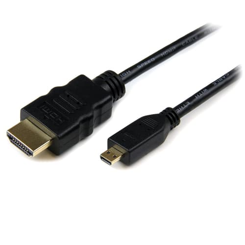 StarTech.com 3m High Speed HDMI� Cable with Ethernet - HDMI to HDMI Micro - M/M - 3 Meter HDMI (A) to HDMI Micro (D) Cable (HDADMM3M) - HDMI cable with Ethernet - HDMI male to 19 pin micro HDMI Type D male - 3 m - shielded - black