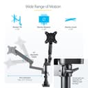 StarTech.com Desk Mount Monitor Arm with 2x USB 3.0 ports, Pole Mount Full Motion Single Arm Monitor Mount up to 17.6lbs/8kg VESA Display, Ergonomic Articulating Monitor Arm, Clamp/Grommet