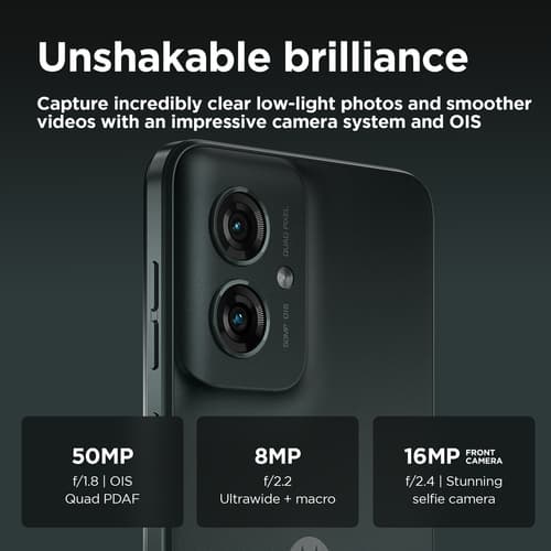 Motorola Moto G55 - 5G smartphone - dual-SIM - RAM 8 GB / Internal Memory 256 GB - microSD slot - LCD display - 6.49" - 2400 x 1080 pixels (120 Hz) - 2x rear cameras 50 MP, 8 MP - front camera 16 MP - forest grey — view 7