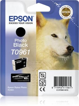 Epson Ink Cartridges, T0961, Husky, Singlepack Photo Black