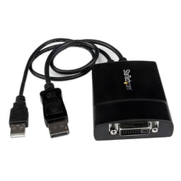 StarTech.com DisplayPort to DVI Adapter - Dual-Link - Active DVI-D Adapter for Your Monitor / Display - USB Powered - 2560x1600 (DP2DVID2) - DisplayPort / DVI adapter - DisplayPort, USB (power only) (M) to DVI-D (F) latched - USB 2.0 / DisplayPort 1.2 - 37 cm - active, USB power, 2560 x 1600 (WQXGA) support - black