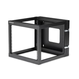 StarTech.com "8U Hinged Open Frame Wall Mount Network Rack - 4-Post 22"" Depth Swing Out Computer Equipment Rack - 140lbs capacity (RK819WALLOH)" - Rack - wall mountable - black - 8U - 22"