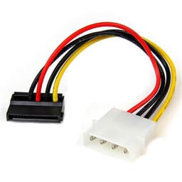 StarTech.com 6in 4 Pin LP4 to Left Angle SATA Power Cable Adapter - LP4 to SATA Power Adapter (SATAPOWADPL) - Power adapter - SATA power (M) to 4 PIN internal power (M) - 15 cm - left-angled connector