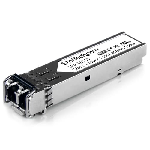 StarTech.com Cisco SFP-GE-S Compatible SFP Module, 1000BASE-SX, 1GbE Multimode Fiber MMF Optic Transceiver, 1GE Gigabit Ethernet SFP, LC 550m, 850nm, DDM, Cisco IE3400, IE3300, IE3200 - Lifetime Warranty (SFPGESST) - SFP (mini-GBIC) transceiver module - 1GbE - 1000Base-SX - LC multi-mode - up to 550 m - 850 nm - for P/N: ET91000LCOAM, ET91000SFP2, ET91000SFP2C, IES101002SFP, MCM1110SFP, PEX1000SFP2