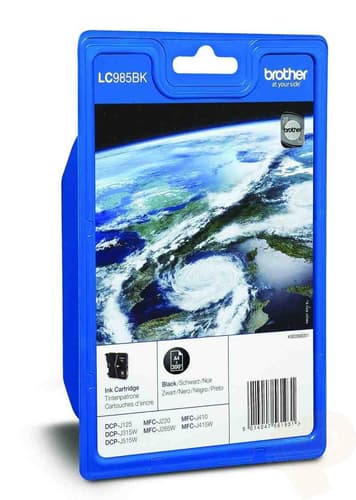 Brother LC985BK - Black - original - blister with acoustic / electromagnetic alarm - ink cartridge - for Brother DCP-J125, DCP-J140, DCP-J315, DCP-J515, MFC-J220, MFC-J265, MFC-J410, MFC-J415