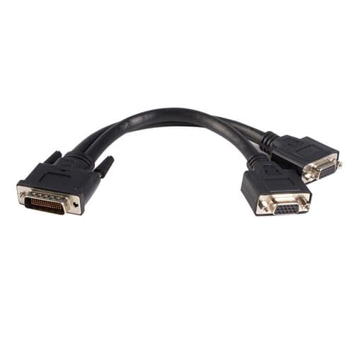 StarTech.com DMS 59 to VGA Splitter - 8in - DMS 59 to 2x VGA - Y Cable - Monitor Splitter Cable - DMS 59 Cable - DMS 59 to VGA Adapter (DMSVGAVGA1) - VGA cable - HD-15 (VGA) (F) to DMS-59 (M) - 20 cm - black