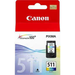 Canon CL-511 - 2972B001 - 1 x Cyan,1 x Magenta,1 x Yellow - Ink Cartridge - For PIXMA MP230,MP237,MP252,MP258,MP272,MP280,MP282,MP495,MP499,MX360,MX410,MX420