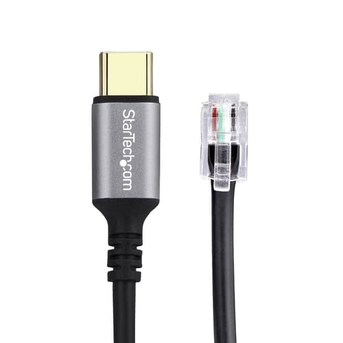 StarTech.com USB-C to RJ9 Adapter for Office Phone Handset or Wired/Wireless Headset, Use Existing Landline Hardware, 6ft/1.8m, For Laptop/Desktop Computer/Mobile - Headset adapter - 24 pin USB-C male to RJ-9 male - 1.8 m - black - bus powered — view 3