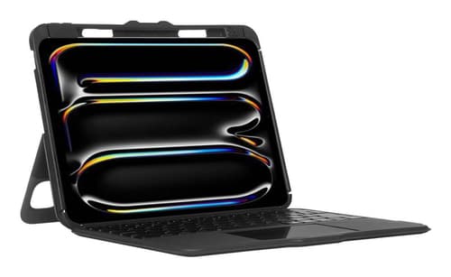 Targus Versavu - Keyboard and folio case - with trackpad - backlit - wireless - Bluetooth 5.0 - QWERTY - UK - black — view 3