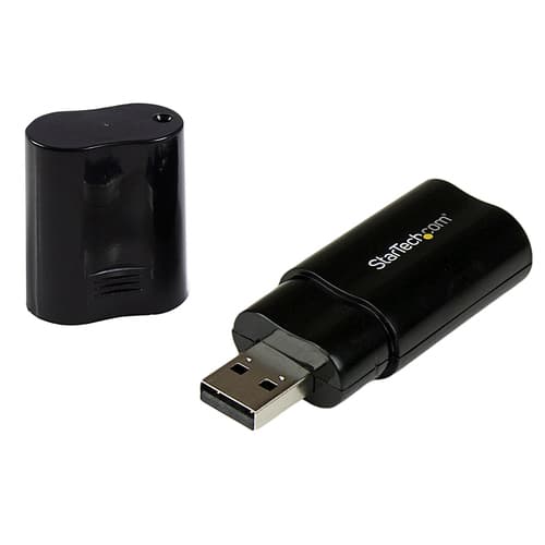 StarTech.com USB Sound Card - 3.5mm Audio Adapter - External Sound Card - Black - External Sound Card (ICUSBAUDIOB) - Sound card - stereo - USB 2.0 - for P/N: MU15MMS, MU6MMS, TB33A1C