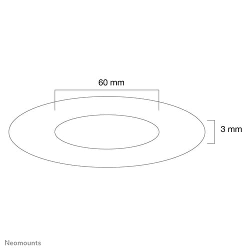 Neomounts FPMA-CRS6 - Mounting component (ceiling mount cover) - for LCD display - plastic - silver — view 3