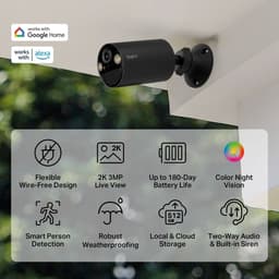 Tapo C411 V1 - Network surveillance camera - outdoor - dustproof / waterproof - colour (Day&Night) - 3 MP - 2304 x 1296 - 2K - fixed focal - audio - wireless - Wi-Fi - H.264