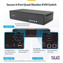 StarTech.com - KVM switch - secure - 4 x KVM port(s) - 1 local user - desktop - TAA Compliant thumbnail 4