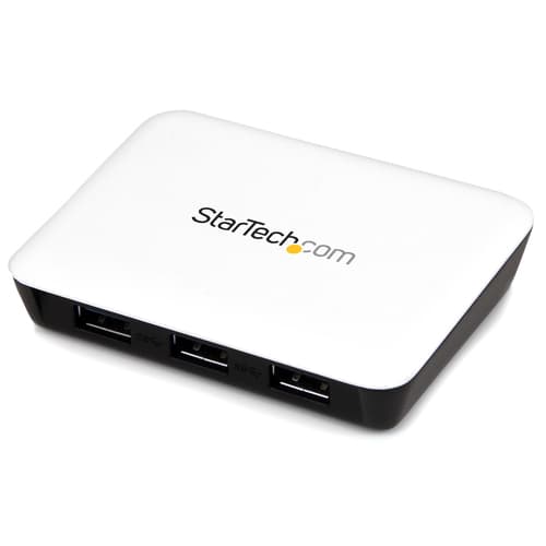 StarTech.com USB 3.0 to Gigabit Ethernet NIC Network Adapter with 3 Port Hub - White - USB 3 Ethernet Adapter - USB Charging Hub (ST3300U3S) - Hub - 3 x SuperSpeed USB 3.0 + 1 x 10/100/1000 - desktop