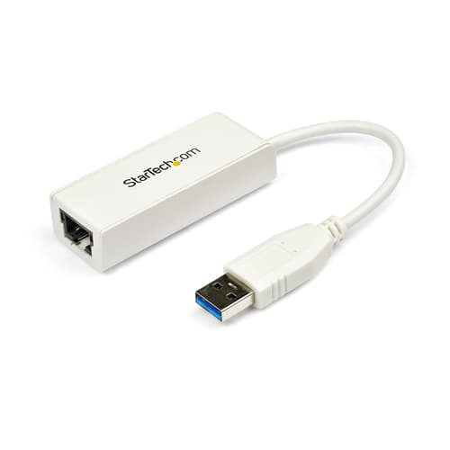 StarTech.com USB 3.0 to Gigabit Ethernet Network Adapter - 10/100/1000 NIC - USB to RJ45 LAN Adapter for PC Laptop or MacBook (USB31000SW) - Network adapter - USB 3.0 - Gigabit Ethernet - white