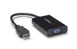 StarTech.com HDMI to VGA Video Adapter Converter with Audio for Desktop PC / Laptop / Ultrabook - 1920x1080 - Adapter - HDMI male to HD-15 (VGA), mini jack, Micro-USB Type B female - 25 cm - black - 1080p support, active - for P/N: DK30CH2DEP, DK30CH2DEPUE, MST30C2DPPD