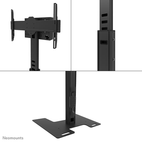 Neomounts MOVE Height Adjustable Display Stand - 37"" (93.98 cm) to 75"" (190.50 cm) Screen Support - 70 kg Load Capacity - 178.50 cm (70.28"") Height x 86.50 cm (34.06"") Width x 70 cm (27.56"") Depth - Floor - Steel - Black - For Display Screen - Lockable, Ventilated — view 9