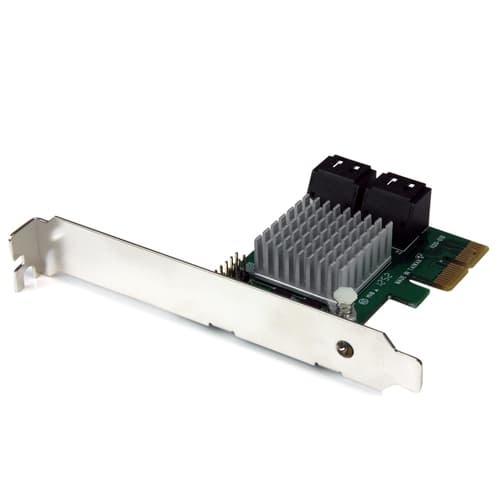 StarTech.com 4 Port PCI Express 2.0 SATA III 6Gbps RAID Controller Card with HyperDuo SSD Tiering - PCIe SATA 3 Controller Adapter (PEXSAT34RH) - Storage controller (RAID) - 4 Channel - SATA 6Gb/s - low profile - RAID 0, 1, 10, JBOD - PCIe 2.0 x2 - for P/N: ST521PMINT