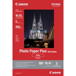 Canon Photo Paper Plus SG-201 - Semi-glossy satin - 260 micron - 100 x 150 mm - 260 g/m� - 5 sheet(s) photo paper - for PIXMA iP3680, iP4820, iP4850, MG8250, MP198, MP228, MP245, MP252, MP258, MP476, TS7450